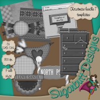 Christmas bundle 7 Templates by Sugarbutt Designs