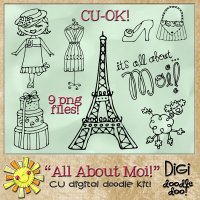 All About Moi! Fun French themed CU doodles