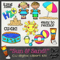 Sun and Sand! CU clipart