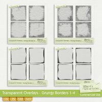Transparent Overlays Bundle - Grungy Borders 1-4