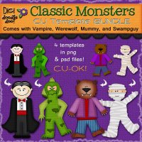 Classic Monsters! Halloween CU template bundle