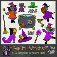 Feelin' Witchy! Halloween themed CU clipart