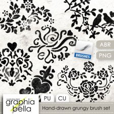 Hand-drawn grungy brushes set by Graphia Bella