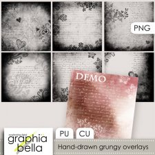 Hand-drawn grungy overlays by Graphia Bella
