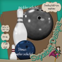 Bowling ball & pin templates by Sugarbutt Designs