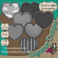 Build-a-ruffled heart template by Sugarbutt Designs