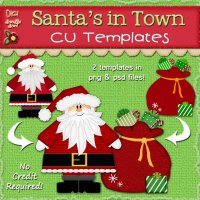 Christmas - Santa's in Town! CU layered templates