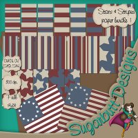 Stars & stripes paper bundle 1 by Sugarbutt Designs