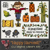 Happy Harvest! Autumn CU clipart