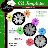 Assorted Daisy's TEMPLATES by Boop Designs
