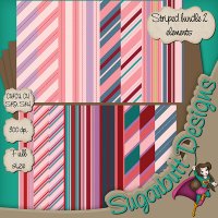 Striped bundle 2 papers by Sugarbutt Designs