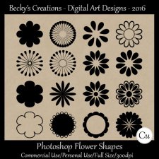 PS Flower Shapes -FS - CU- CSH - Beckys Creations